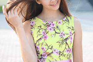 ○○○の花柄ワンピ